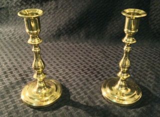 Baldwin Solid Polished Brass 7 " Candlestick Holders X2