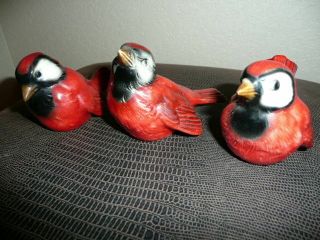 3 Goebel Red Bird Sparrow West German - Marked Cv 72,  Cv 73 And Cv 74,  Cond