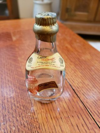 Atq Vtg 1936 Il Stamp Gaelic Old Smuggler Scotch Whisky Whiskey Mini Bottle