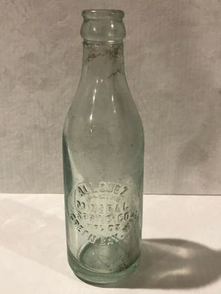 Green Bay,  Wisconsin Wi " Allouez Mineral Spring Co " Antique Water Bottle