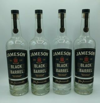 Jameson Black Barrel Irish Whiskey Bottles X4 - 750ml Triple Distilled Empty