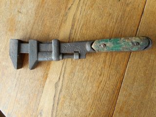 Vintage Antique Wrench Monkey Pipe Wood Handle Tool Primitive Collectible