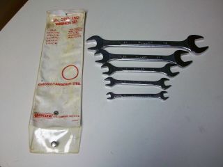 Vintage Fuller 5 Piece Open End Wrench Set 1/4 " - 7/8 " Made By Kyoto Tool Japan