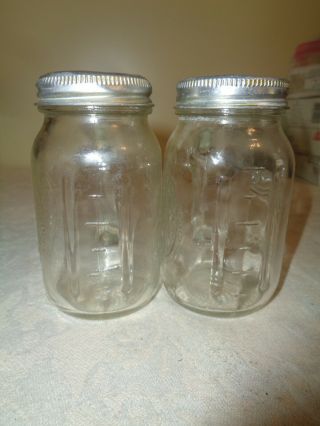 Vintage Ball Mason Jar with Handle Spice Salt and Pepper Shakers aluminum Lids 3