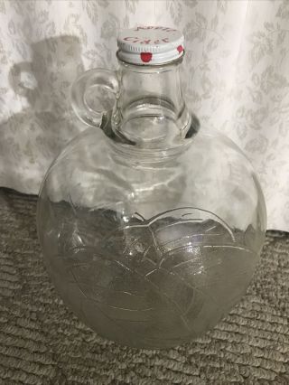 Vintage Glass Apple Cider Vinegar Jug One Gallon With Lid
