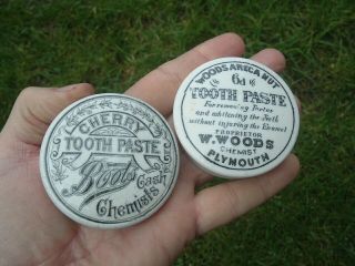 Woods Areca Nut Tooth Paste & Boots Cash Chemists Cherry Tooth Paste Pot Lids