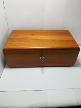 Vintage Lane Miniature Salesman Sample Cedar Chest Jewelry Box With Key