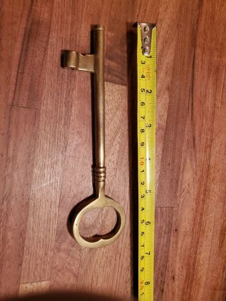 Vintage Antique Large Brass Skeleton Key 6 & 1/2 "