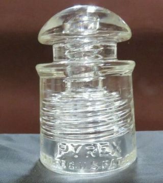 Vintage Corning Pyrex Clear Glass Insulator For Telephone Lines