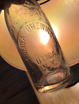 Old Utica Ny Oneida Brewing Co Beer Bottle Early 1900s Embossed Advertising