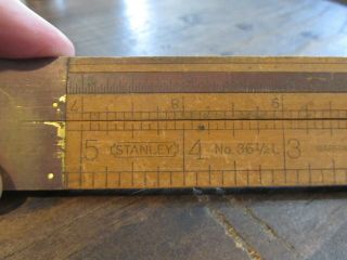 Vintage Stanley Caliper Rule Ruler No.  36 1/2 Boxwood Ruler Antique