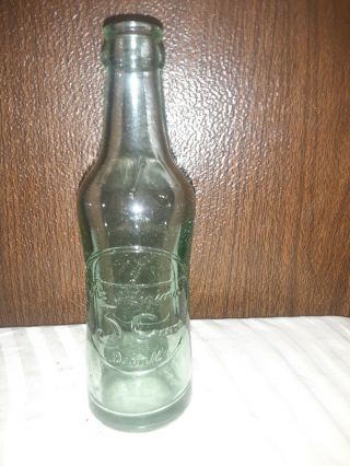 1935 - 41 The 3 Centa Drink 6 Oz Patent Office Green Tint Soda Bottle