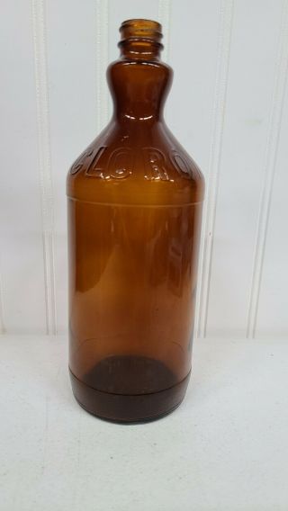 Vintage Brown Glass Clorox Bottle