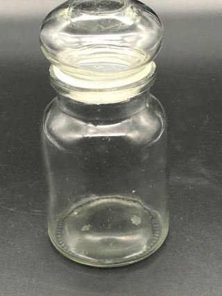 Vintage Clear Glass Apothecary Jar With Bubble Lid Spice Storage 5.  5”