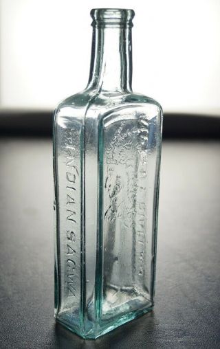 Antique Pictorial Healy & Bigelow Quack Indian Sagwa Medicine Bottle