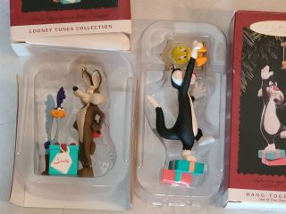 Hallmark Looney Tunes ornaments Sylvester,  Tweety,  Road Runner,  Wile E.  Coyote 3