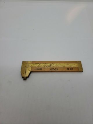 Vintage Lufkin No.  014 Boxwood Brass In/out Caliper Ruler Made In England