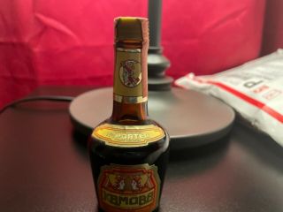 Empty Antique Vintage Brown Glass Mini Liquor Bottle Kamora Coffee Liqueur