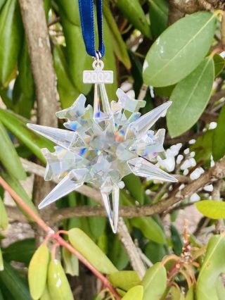 Swarovski Crystal Snowflake Christmas Ornament 2002 Retired Broken