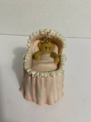 Cherished Teddies " It’s A Girl " Baby Girl In Bassinet Figurine 745073