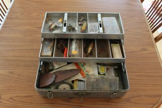 Vintage Grip Loc Aluminum Tackle Box,  Gear,  Fly Fishing,  Lures,  Pliers