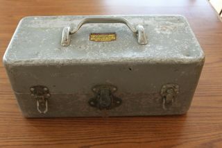 Vintage Grip Loc Aluminum Tackle box,  gear,  fly fishing,  lures,  pliers 2