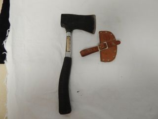 Vintage True - Temper Official Boy Scout Hatchet Camping Axe Wood Tool W/sheath.