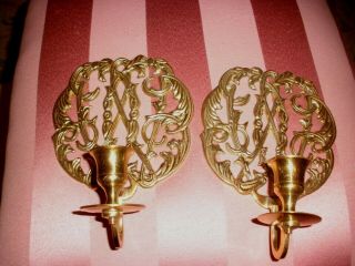 Vintage Brass Wall Hanging Candle Holders Candle Sticks