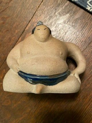 Vintage Kato Kogei Japan Handpainted Sumo Wrestler Coffee Mug