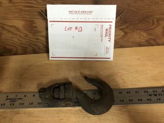 Vintage Budgit Hook Heavy Duty Pulley Large Rusty Chain Hanging Hoist Farm Old