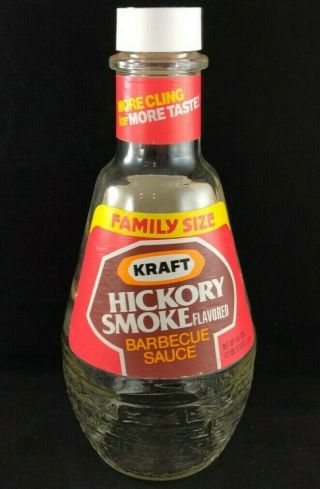 Vintage 1985 Kraft Barbecue Sauce Jar Vintage Bbq Jar Container Hickory Smoke