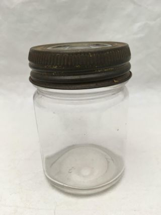 Vintage Half (1/2) Pint Hazel Atlas Canning Jar Band & Glass Lid Atlas Edj Seal