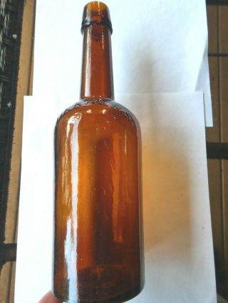 Warners Wine Of Life Crude Applied Top 1870s Amber Cylinder