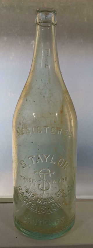 Hackensack Nj Bergen County Soda Bottle S.  Taylor 12 Oz 602 Main Street