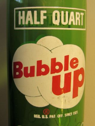 Old Bubble Up Soda Bottle - Half Quart - 7 Up