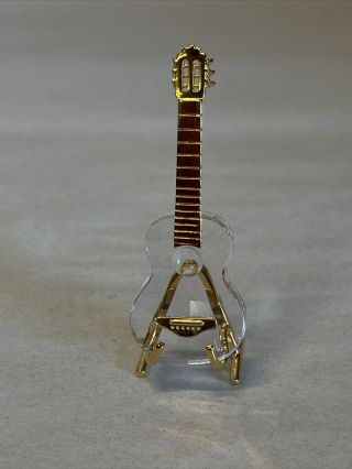 Swarovski Crystal Memories Guitar And Stand Figurine - No Box