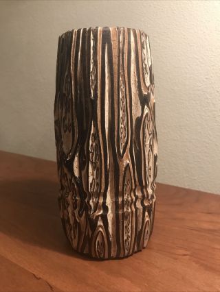 Zealand Ponga Wood Tree Fern Dry Flower Vase Koru Hand Crafted