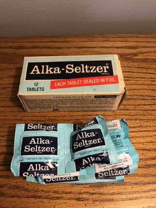 Vintage Alka - Seltzer Box 12 - Tablets Full Rare