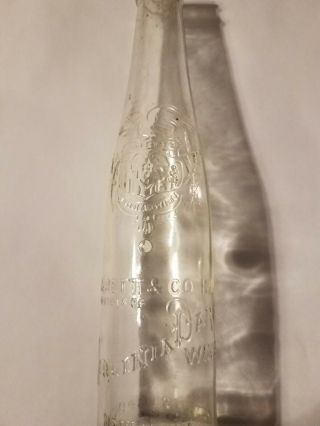 Vintage Embossed Virginia Dare Clear Glass Wine Bottle Garrett & Co.  York