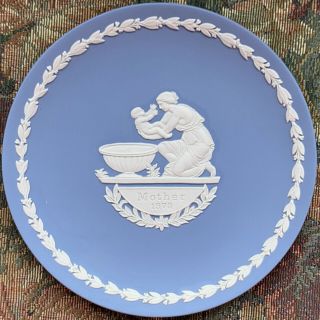 6.  5 " Wedgwood White On Blue Jasperware Mother 