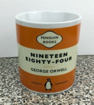 Penguin Books Mug Nineteen Eighty Four George Orwell Coffee Cup Orange