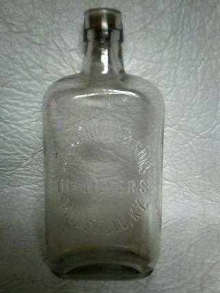 Louisville Kentucky J.  T.  S.  Brown & Sons Distillers Whiskey Flask