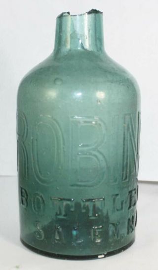 X Rated Green Iron Pontil Squat Soda I.  P.  Robinson Salem N.  J.