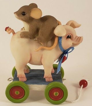 Charming Tails - Pig Pull Toy - 98/455 Special Exclusive Fitz & Floyd