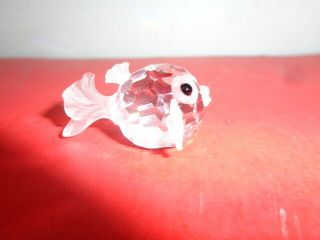 Swarovski Miniature Blow Fish Figurine With Box (1.  5 ")