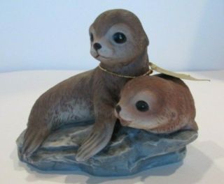 Masterpiece By Homco 1981 Sea Lions Baby Seals Figurine
