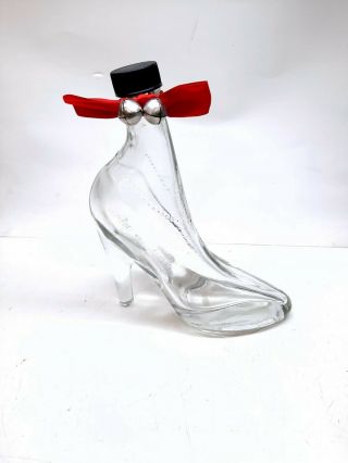 Decorative Glass High Heel Shoe Bottle - Clear Glass - 8.  5 " Tall