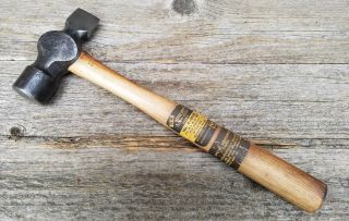 Vintage Straight Peen Hammer Machinist Blacksmith Forging Hammer - Nos Handle