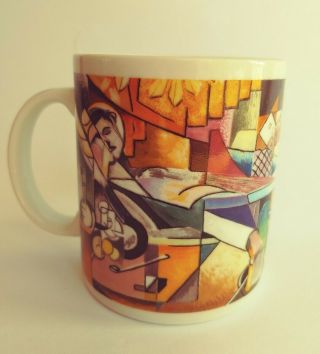 Chaleur Master Cubists Pablo Picasso " Pierrot And Harlequin " Burrows Coffee Mug