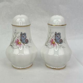 Vintage Queens Bone China Butterfly Salt And Pepper Shakers Made In England